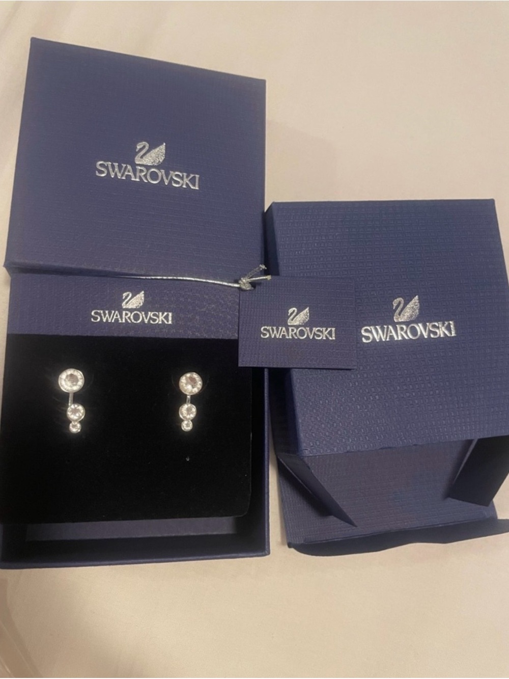 Swarovski Stud + Jacket Earrings New condition